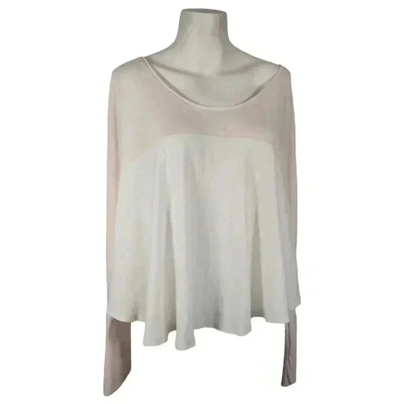 FREE PEOPLE We The Free Cloud Nine Cropped Oversized Tee Top Sweater Size M - Picture 2 of 13